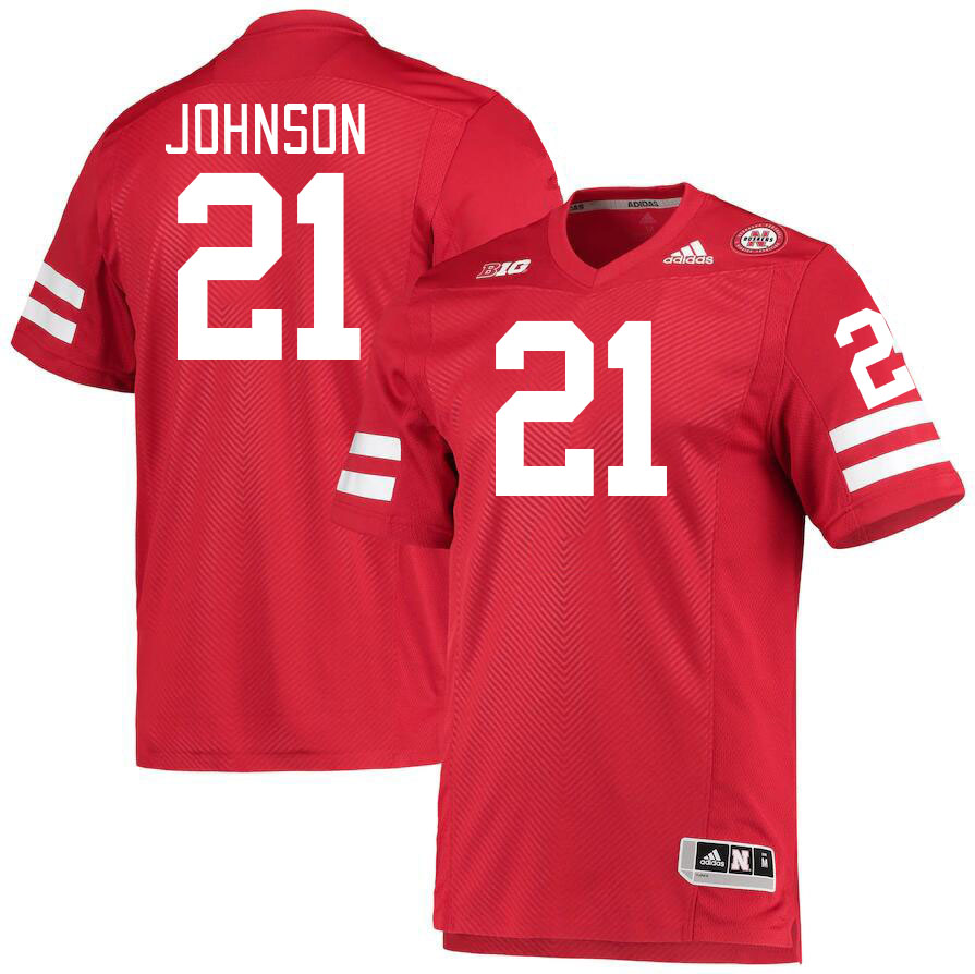 #21 Emmett Johnson Nebraska Cornhuskers Jerseys Football Stitched-Red